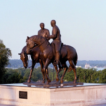 gran monumento al aire libre esculturas metal craf estatua del caballo de bronce y dos hombres